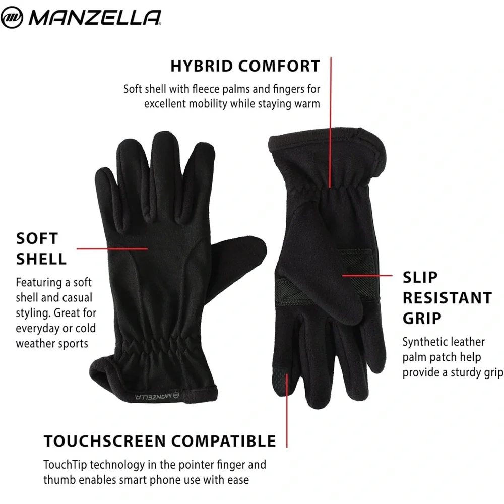 Manzella black Gloves Tahoe ULTRA TOUCHTIP WARM Touchscreen Women M L